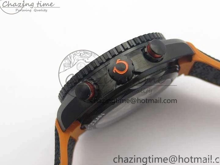 0120 Planet Ocean Master Chronometer Chrono DLC OM 1:1 Best Edition Black Dial On Nylon Strap A Chic 8103